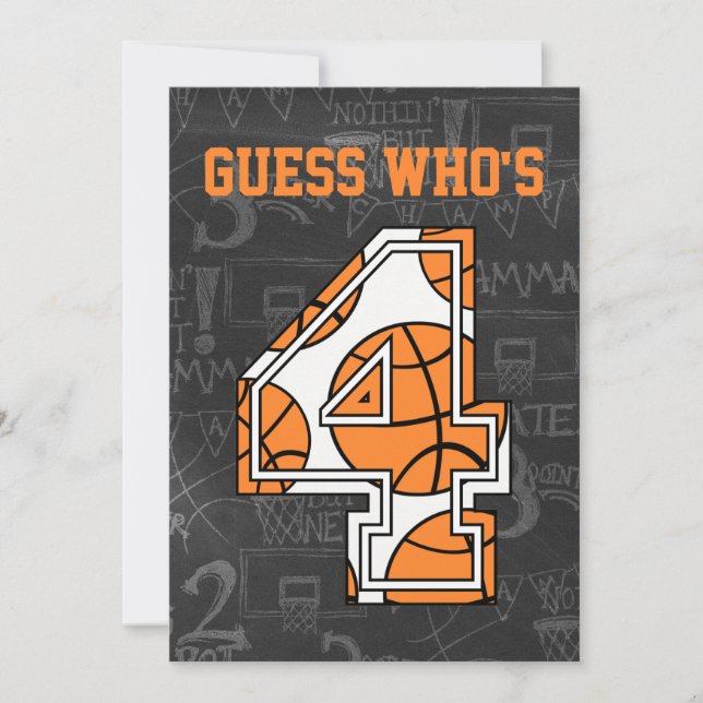 Convite Quadro de Basquete 4º Aniversário (Frente)