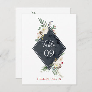 Convite Quadro de Buquê de Natal Holly & White Roses