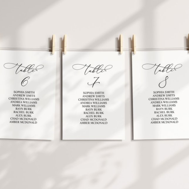 Convite Quadro de Caligrafia Elegante Número 7 Gráfico Sen (Criador carregado)