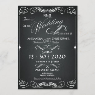 Convite Quadro De Casamento Da Tipografia De Vintage
