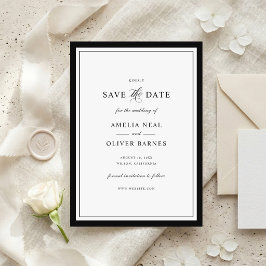 Convite Quadro de Casamento de Moldura de Borda Clássica E