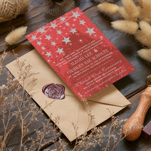 Convite Quadro De Casamento De Noite Sob As Estrelas (Criador carregado)