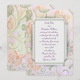 Convite Quadro de Casamento Floral