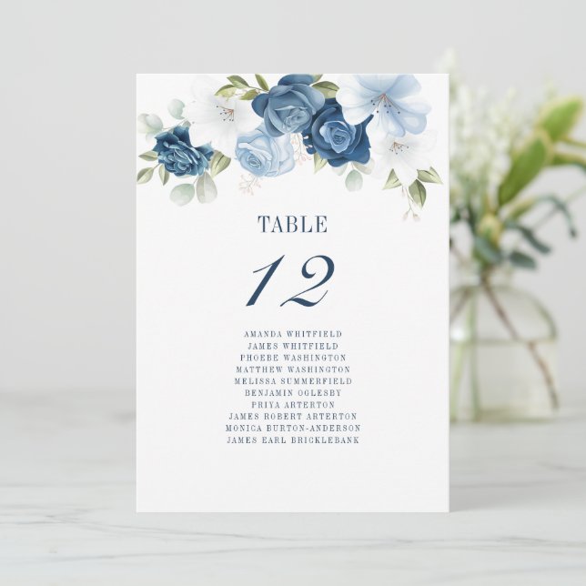 Convite Quadro De Casamento Floral Número 12 (Em pé/Frente)