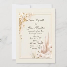 Convite Quadro de Casamento Floral Suave