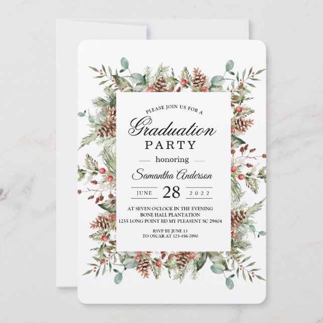 Convite Quadro de Cone Verde-Pinheiro (Frente)