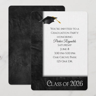 Convite Quadro de couro de Festa de formatura 2025