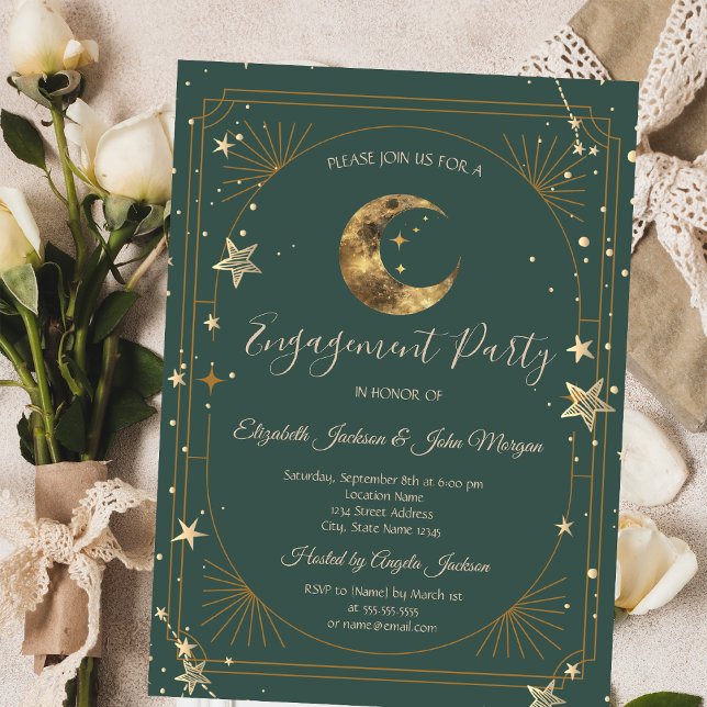 Convite Quadro de estrelas da lua celestial (Criador carregado)