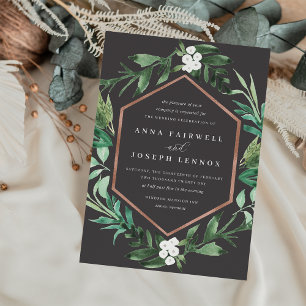 Convite Quadro de Estufa   Casamento Botânico Por Aquarela