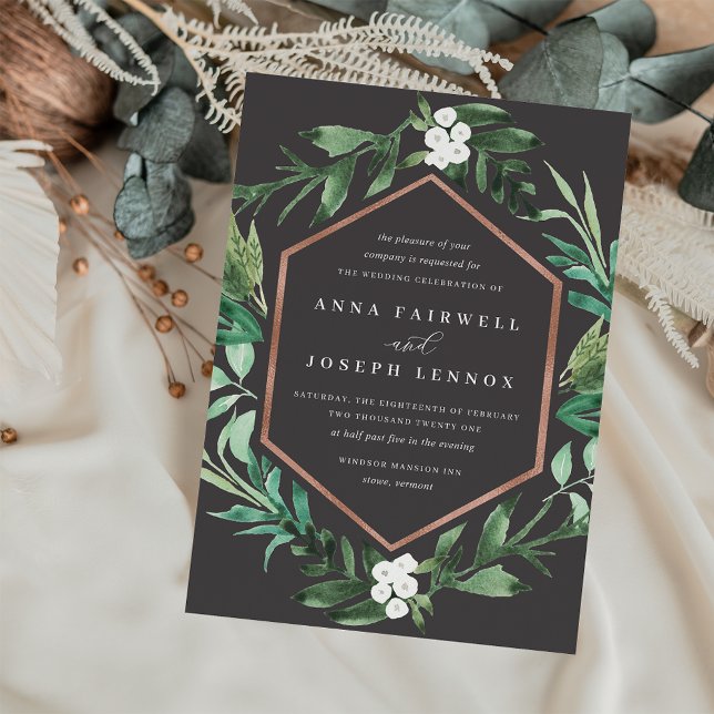 Convite Quadro de Estufa | Casamento Botânico Por Aquarela (Criador carregado)