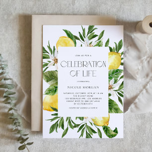 Convite Quadro de Flor de Limão em Aquarela Celebração da