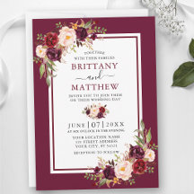 Quadro de Floral Aquarela Burgundy para Casamento