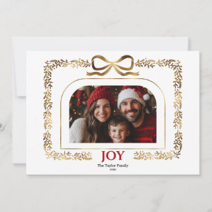 Convite Quadro de Foto da Fita de Fita de Natal de Joy Arc