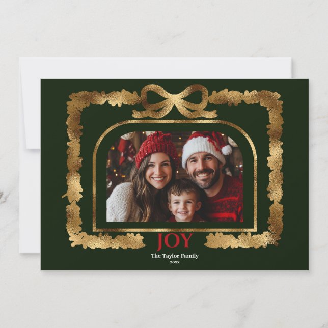 Convite Quadro de Foto da Fita de Fita de Natal de Joy Arc (Frente)