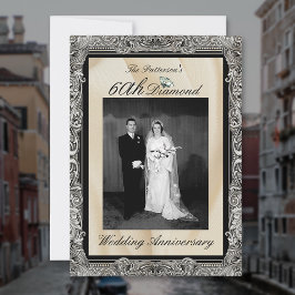 Convite Quadro de Foto de Aniversário de Casamento de 60 A