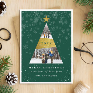 Convite Quadro de Fotografias da Árvore de Natal Moderna 