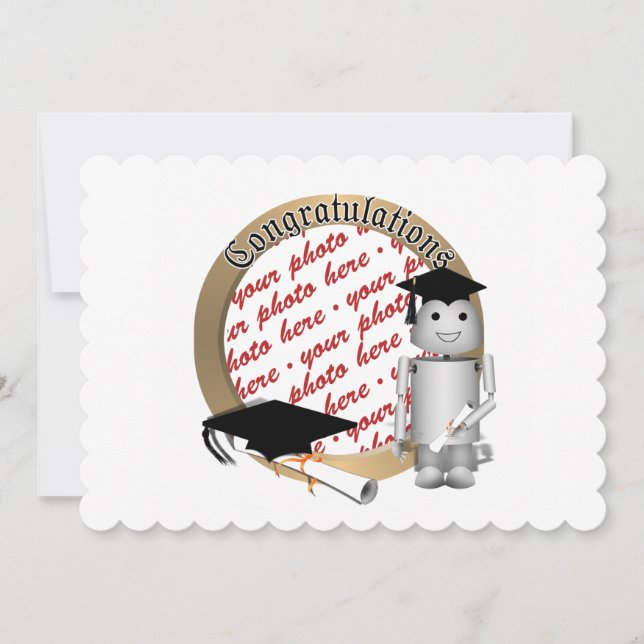 Convite Quadro de Fotos de Graduação Robô-X9 (Frente)