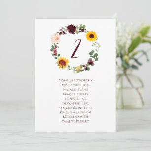 Convite Quadro de Gráficos Sentados Número Casamento Queda