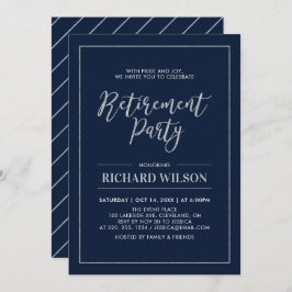 Convite Quadro de marinho e Prata | Partido da Reforma Mod