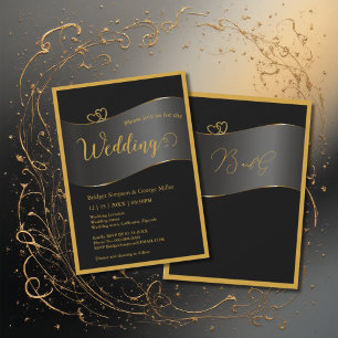Convite quadro de monograma de tipografia de casamento em