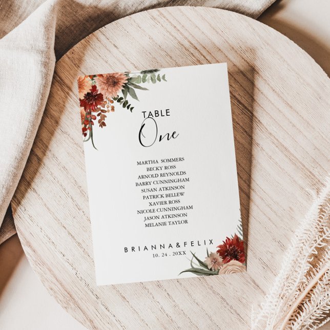 Convite Quadro de outono Botânico Boho Número 1 Gráfico Se (Criador carregado)