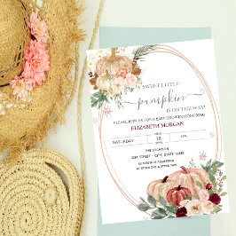 Convite Quadro de Pequena Abóbora Chic para Chá de Bebê