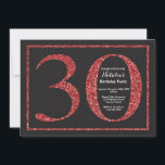 Convite Quadro de Referência de aniversário de 30 anos de<br><div class="desc">Convite para aniversário de 30 anos. Festa de aniversário de Brilho Preto e Vermelho Convide com Fundo de Quadros. Surpresa Aniversário. Aniversário Adulto. Homens ou Mulheres no Bday Bash Party.
Para mais personalização,  clique no botão "Personalizar" e use a ferramenta design para modificar este modelo.</div>