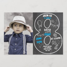 Quadro de referência do 8° aniversário com número