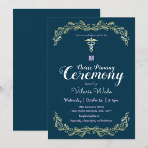 Convite Quadro de Rico de Cerimônia de Pinning de Enferme