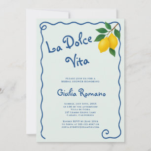 Convite Quadro de Whimy Blue Lemon La Dolce Chá de panela 