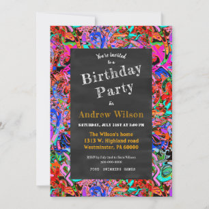 Convite Quadro do estilo da rua com coroa dourada