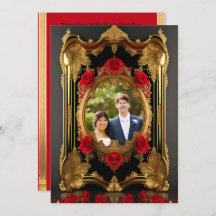 Quadro do ouro com rosa vermelha, foto no estilo g