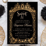 Convite Quadro Dourado clássico Black Sweet Dezesseis 16 A<br><div class="desc">Quadro Dourado clássico Black Sweet Dezesseis 16 Aniversário</div>