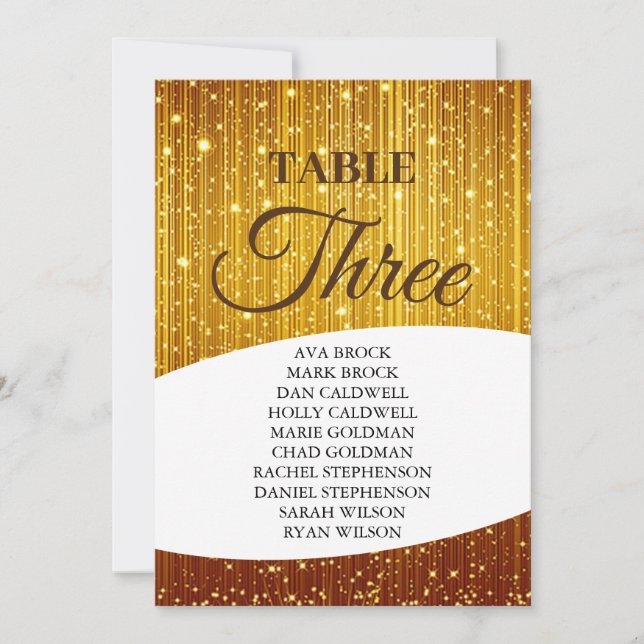 Convite Quadro Dourado Elegante Número 3 Três Gráfico Sent (Frente)