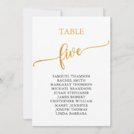 Convite Quadro Dourado Elegante Número 5 Quadro Sentado