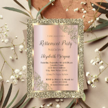 Quadro Dourado festivo,Rosa Dourado,Aposentadoria 