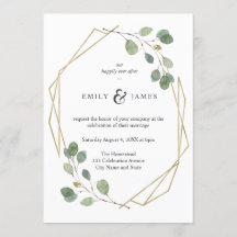 Quadro Dourado Geo Com Casamento Eucalyptus Com Aq