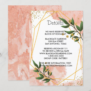 Convite Quadro Dourado moderno Invólucro Floral Verde da C