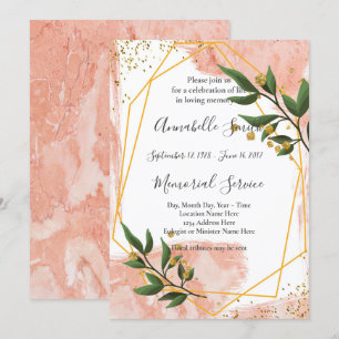 Convite Quadro Dourado moderno Ivory Green FloralLoving Me