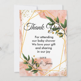 Convite Quadro Dourado moderno Ivory Green obrigado