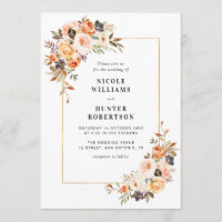 quadro dourado Queda casamento floral