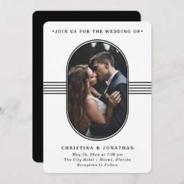 Convite Quadro Elegante | Casamento de Fotografias a Preto