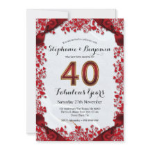 Quadro Elegante de Aniversário de Casamento de 40 