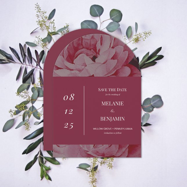 Convite Quadro Elegante Flor Romântico Salvar a Data (Elegant Frame Romantic Flower Save the Date Invitation)