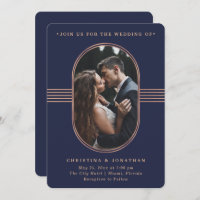 Quadro Elegante | Marinho e Rosa Dourado casamento