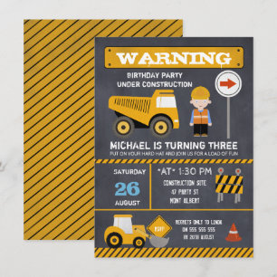 Convite Quadro Em Construção Aniversário