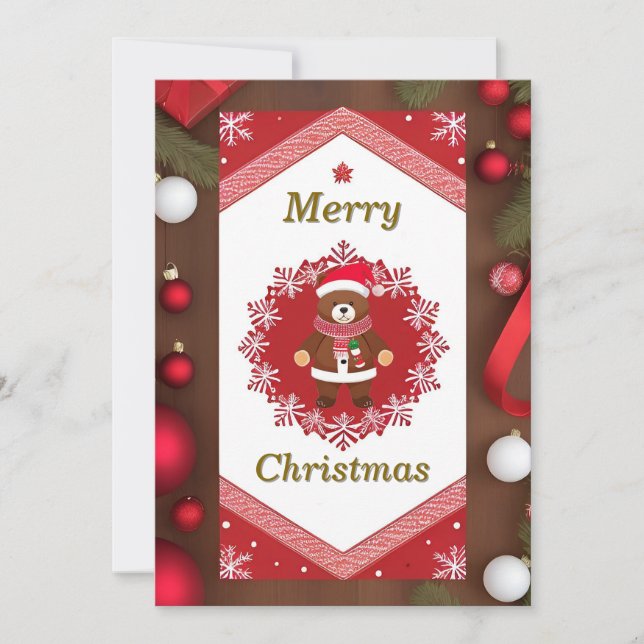 Convite Quadro Festivo de Natal com Neve (Frente)