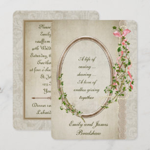 Convite Quadro Floral Antigo