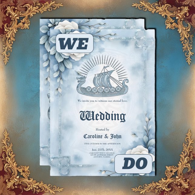 Convite Quadro Floral com Rosa e Design Celta. (Criador carregado)