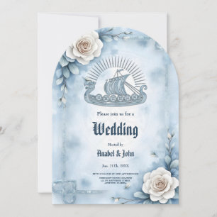 Convite Quadro Floral com Rosa e Design Celta.